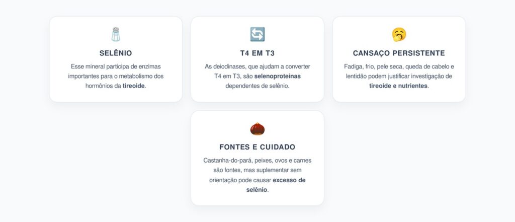 Fontes alimentares de selênio podem apoiar a saúde da tireoide quando consumidas com moderação.
