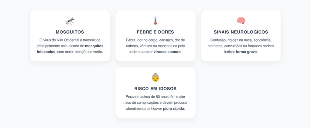 Vírus do Nilo Ocidental em Idosos: Febre no Verão e Sinais de Alerta
