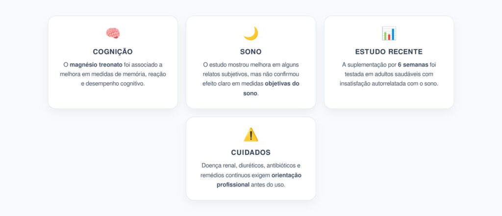 Magnésio Treonato para Sono e Cognição: O Que a Ciência Mostra Sobre o L-Treonato