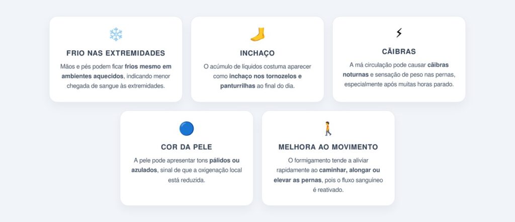 Como identificar o formigamento por má circulação?