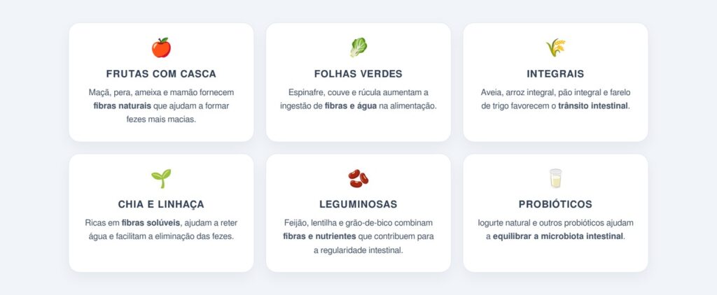 Quais alimentos ajudam a soltar o intestino?