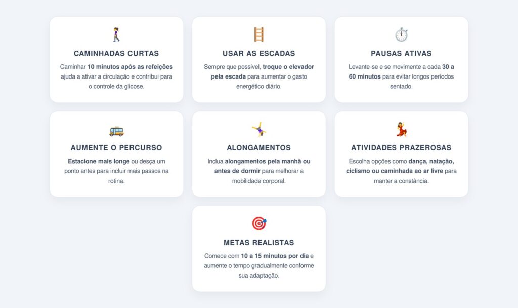 Quais mudanças simples ajudam a sair do sedentarismo?