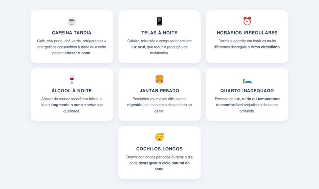 Quais hábitos mais atrapalham o sono?