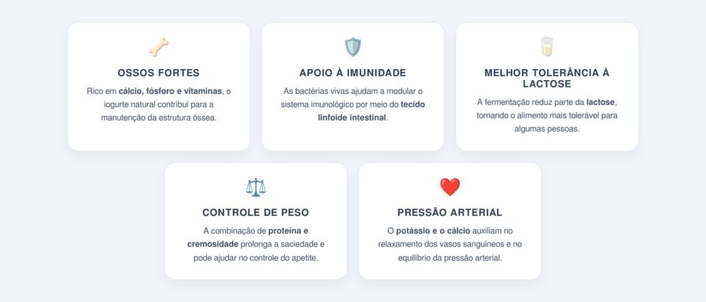 Quais outros benefícios o iogurte natural oferece?