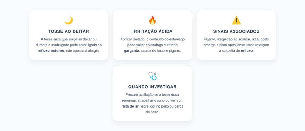 Tosse Seca ao Deitar: Sinal de Refluxo Noturno