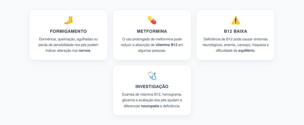 Formigamento nos Pés com Metformina: Alerta para Vitamina B12 Baixa