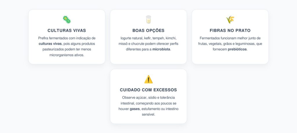 Alimentos Fermentados para a Microbiota: Como Escolher Opções de Verdade
