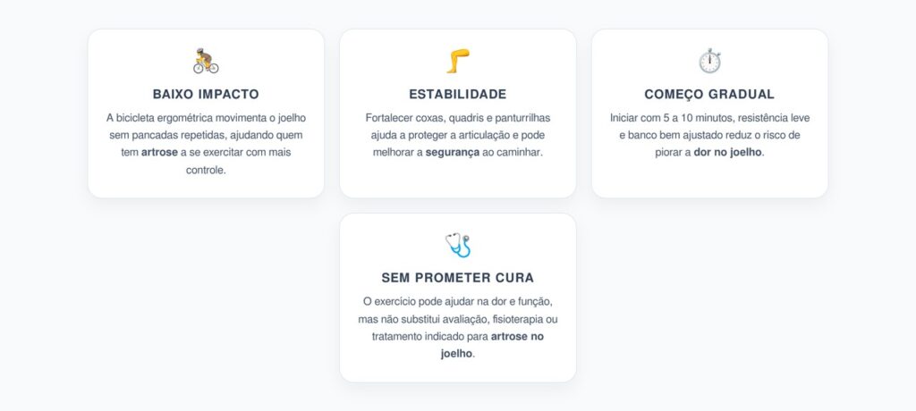 Artrose no Joelho: Bicicleta Ergométrica para Estabilidade Sem Impacto