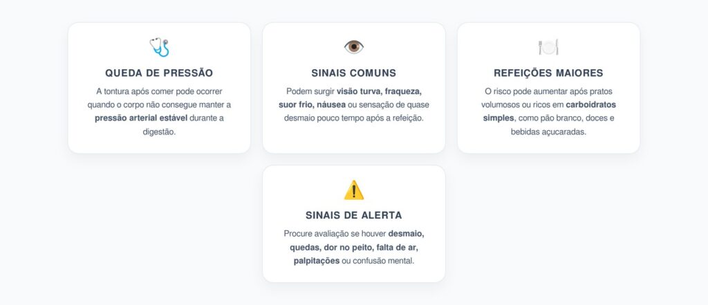 Tontura Depois do Almoço: Sinais de Queda de Pressão Após Comer