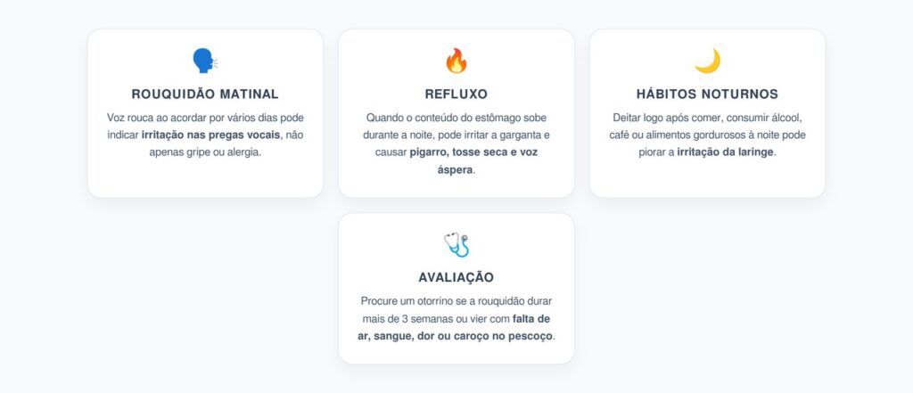 Rouquidão ao Acordar: Quando o Refluxo Pode Irritar a Laringe