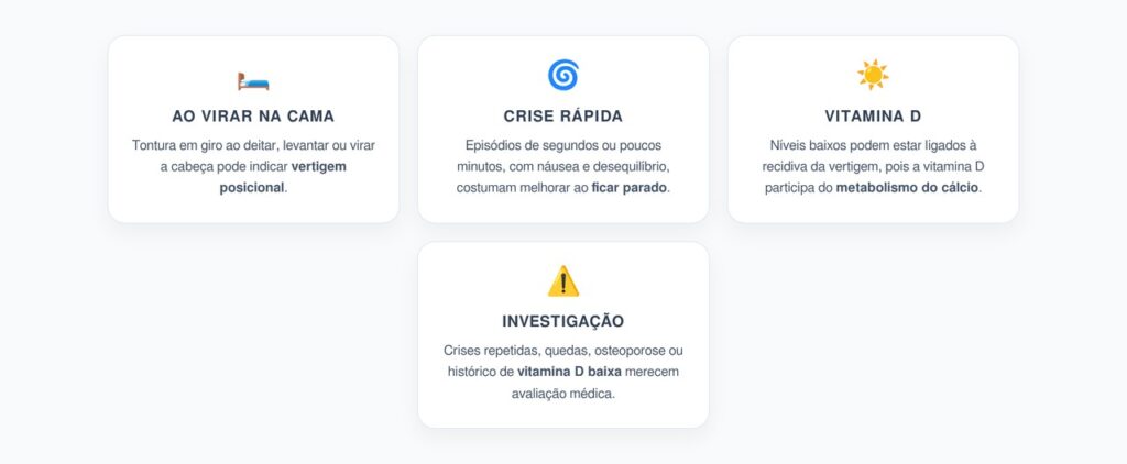 Tontura ao Virar na Cama: Vitamina D Baixa Pode Aumentar Recidiva de Vertigem