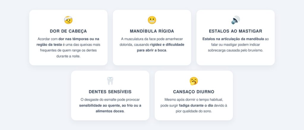 Quais sinais aparecem ao acordar?