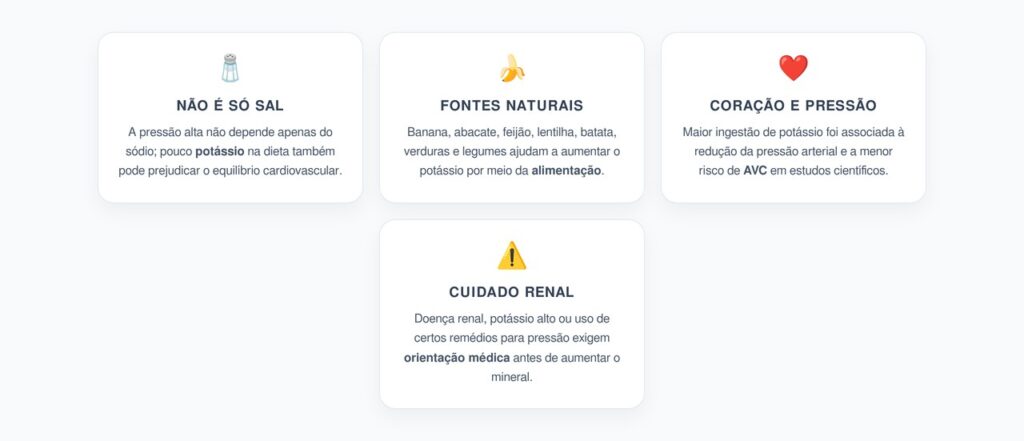 Pressão Alta e Potássio: O Mineral que Ajuda no Equilíbrio Cardiovascular
