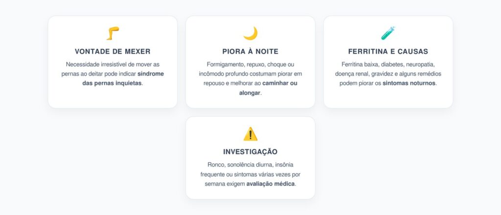 Pernas Inquietas à Noite: Ferritina, Diabetes e Apneia Podem Estar Por Trás