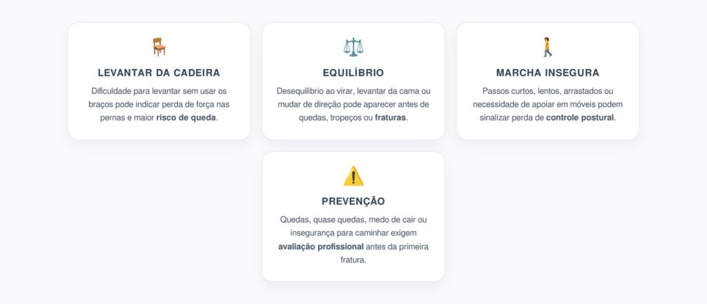 Força e Equilíbrio Após os 65: Sinais Simples que Antecipam Risco de Queda