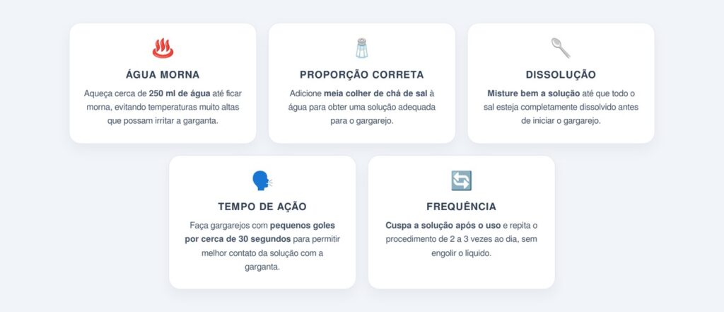 Como preparar o gargarejo corretamente?