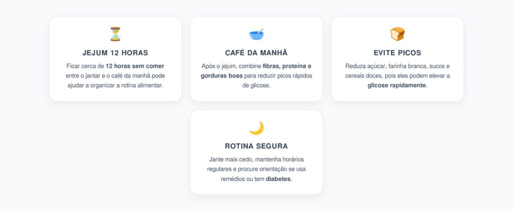 Jejum de 12 Horas: Como Evitar Picos de Glicose Pela Manhã