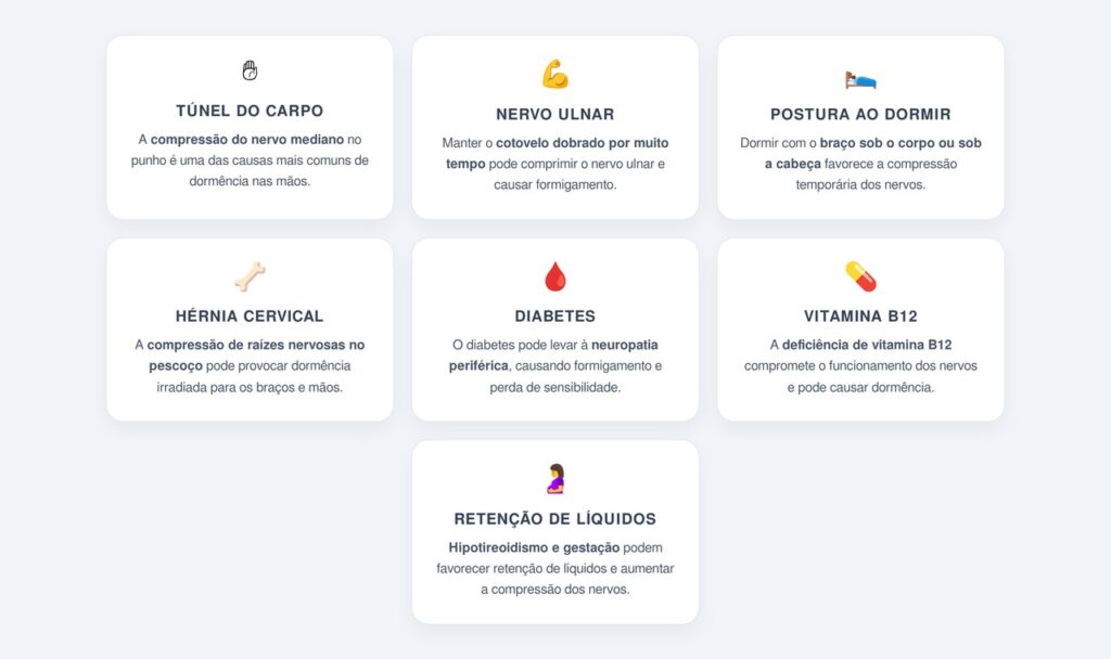 Quais são as principais causas dessa dormência?