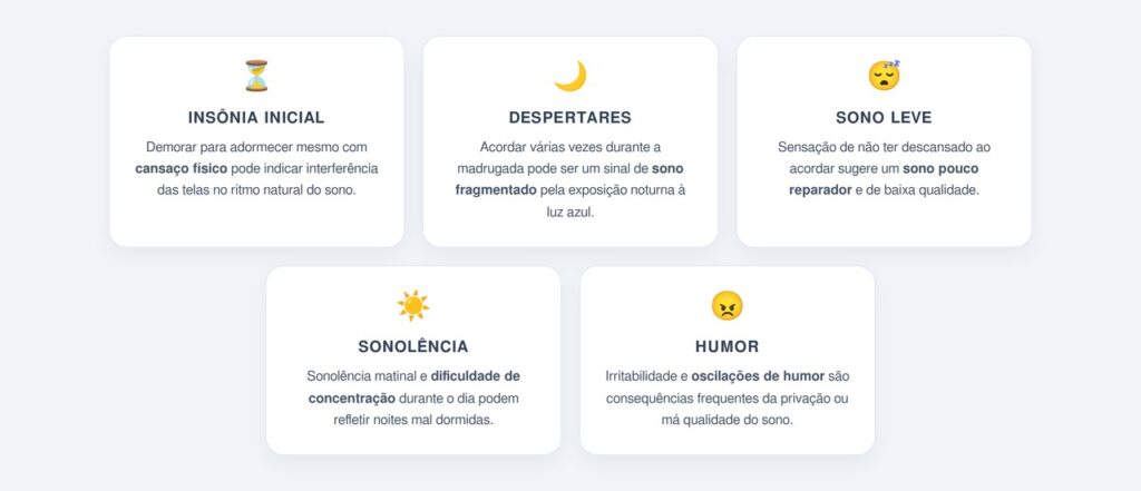 Quais sinais indicam que as telas estão prejudicando o sono?