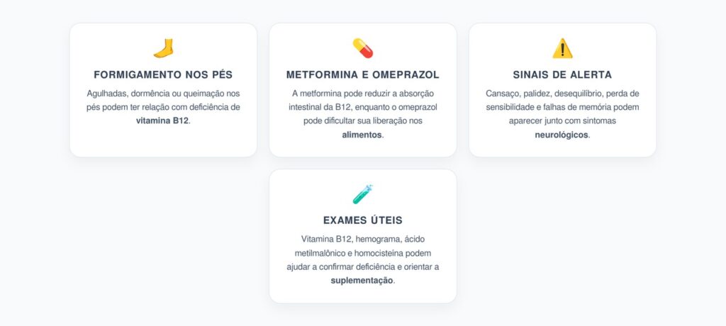 Metformina, Omeprazol e Formigamento nos Pés: Quando Suspeitar de Vitamina B12 Baixa