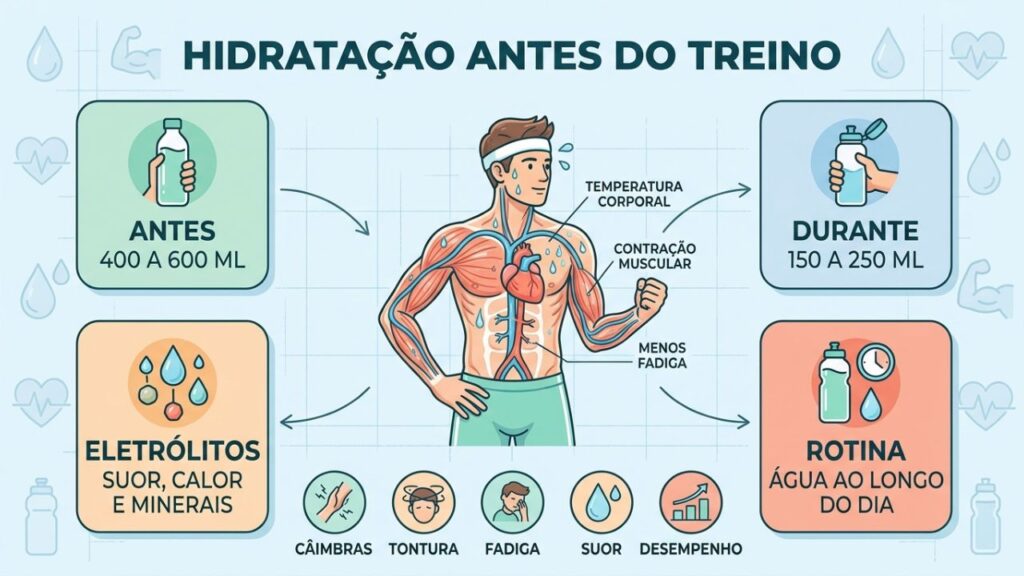 Quatro cuidados mantêm hidratação, eletrólitos e desempenho durante o exercício.