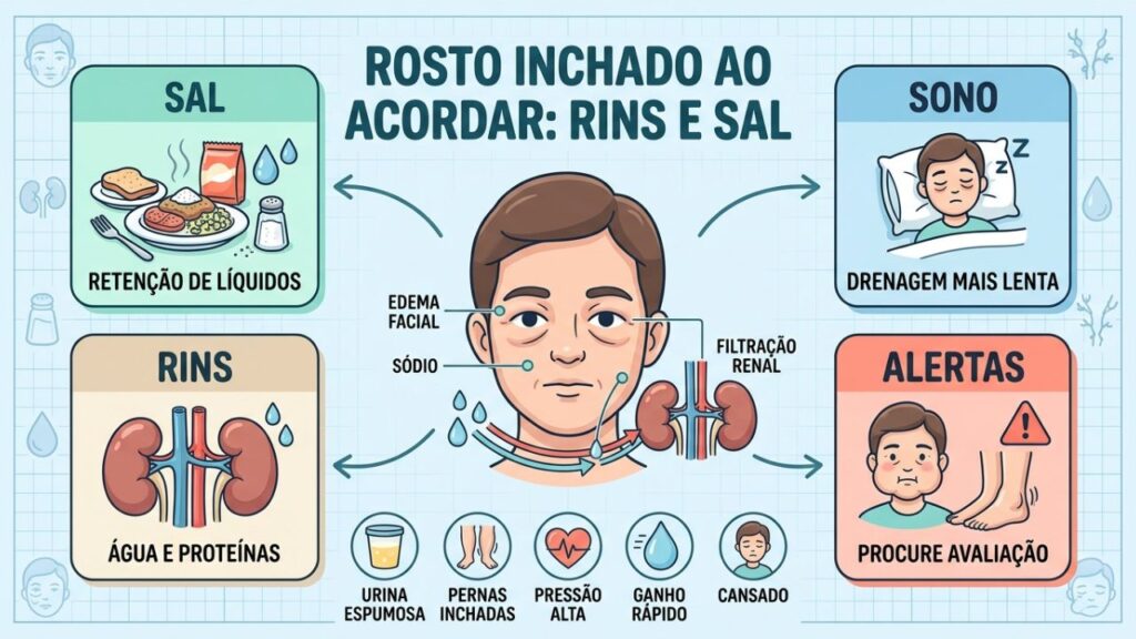 Sal, sono, rins e alertas ajudam a investigar o inchaço facial.