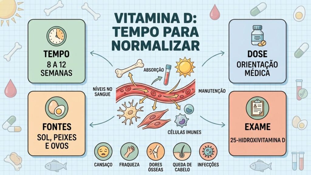 Quatro fatores explicam o tempo para normalizar a vitamina D.
