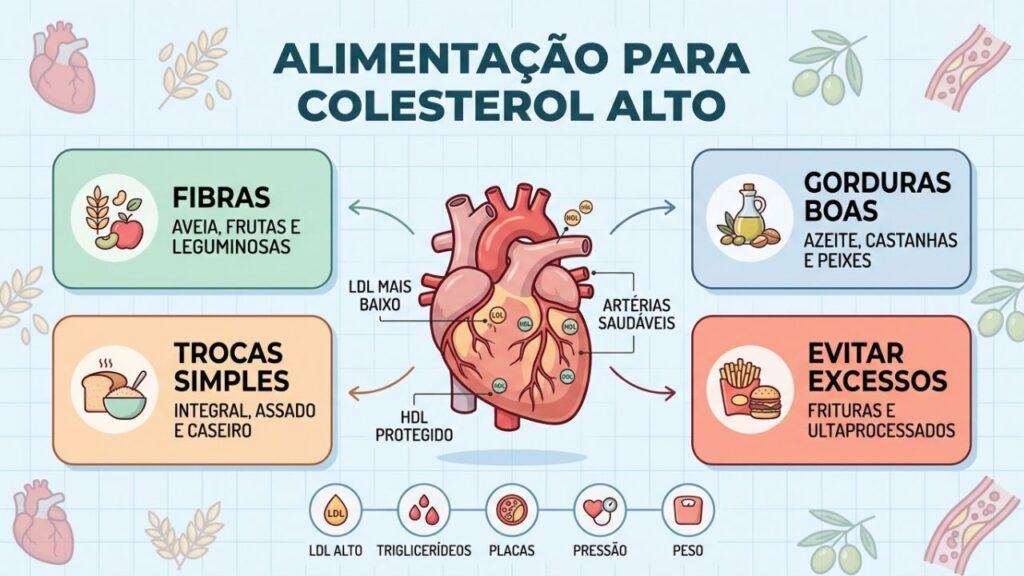 Fibras, gorduras boas e trocas diárias protegem coração e artérias.
