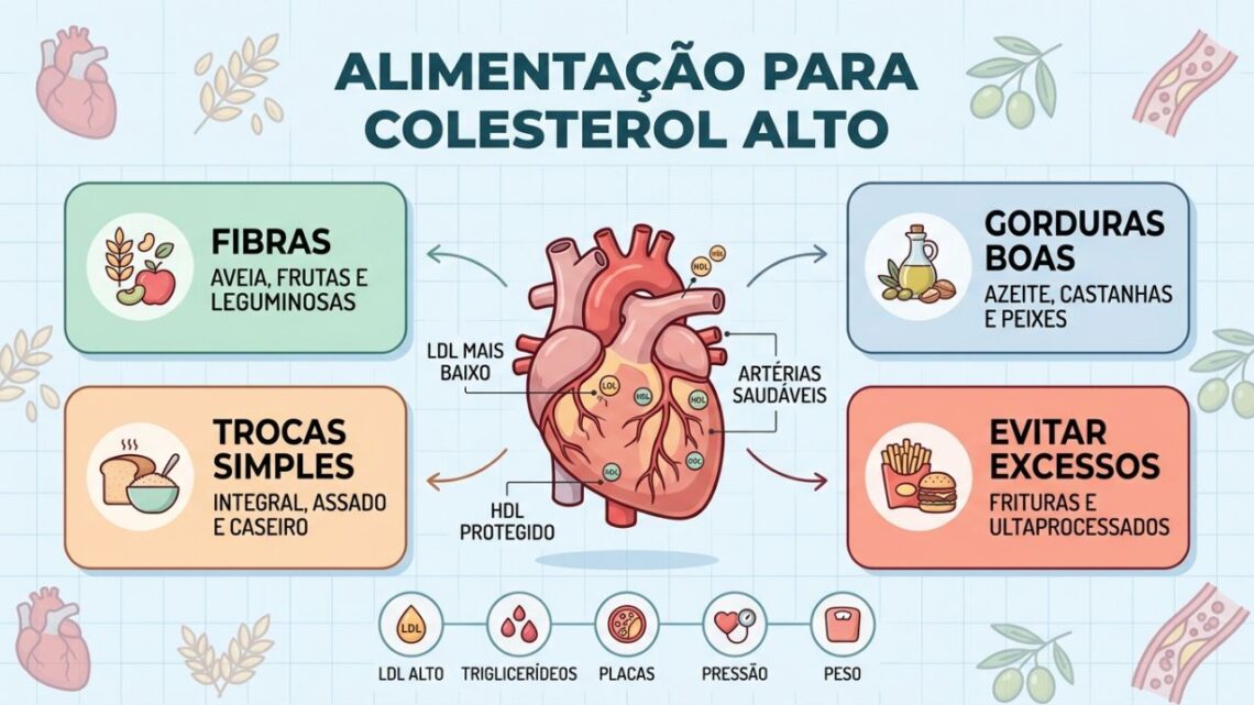 O que devo comer se tiver colesterol alto: alimentos recomendados e ...