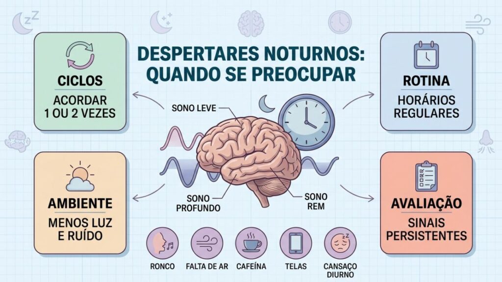 Ciclos, rotina, ambiente e sinais persistentes orientam o cuidado com o sono.