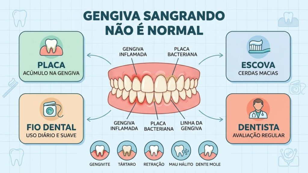 Quatro cuidados ajudam a reduzir sangramento e proteger a gengiva.