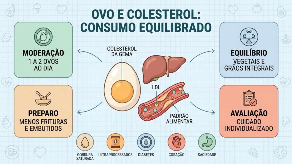 Moderação, preparo e contexto alimentar orientam o consumo seguro de ovos.