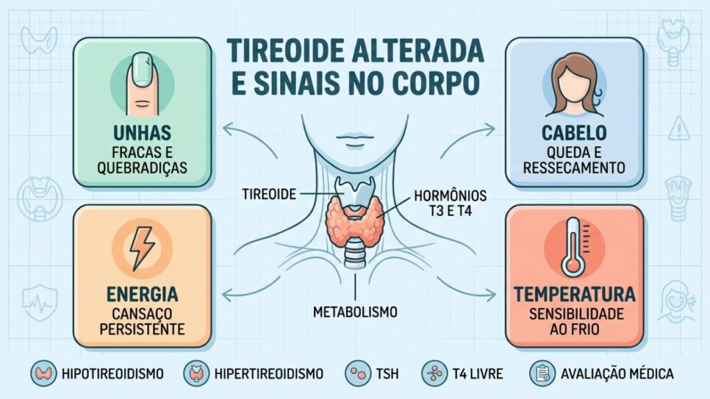 Sinais no corpo ajudam a perceber quando investigar a tireoide.