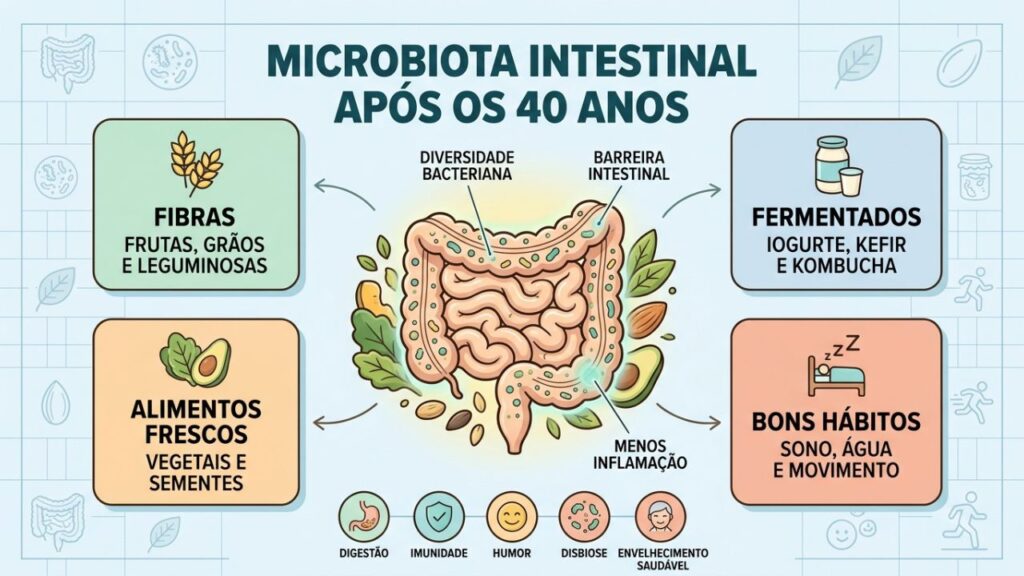 Fibras, fermentados, alimentos frescos e bons hábitos fortalecem a flora intestinal.