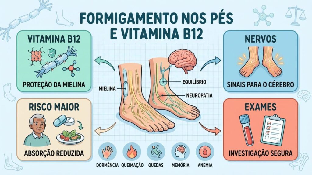 B12, nervos, equilíbrio e exames orientam a investigação neurológica.