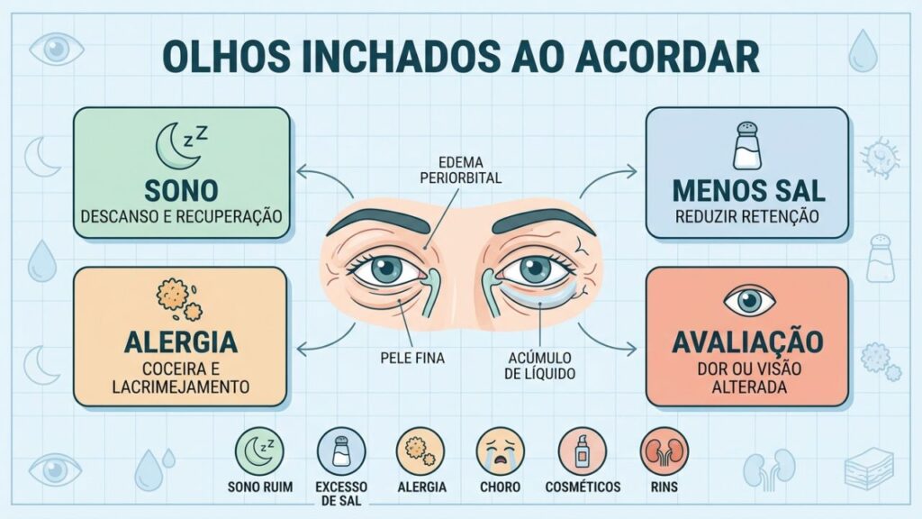 Sono, sal, alergia e sinais de alerta orientam a investigação.