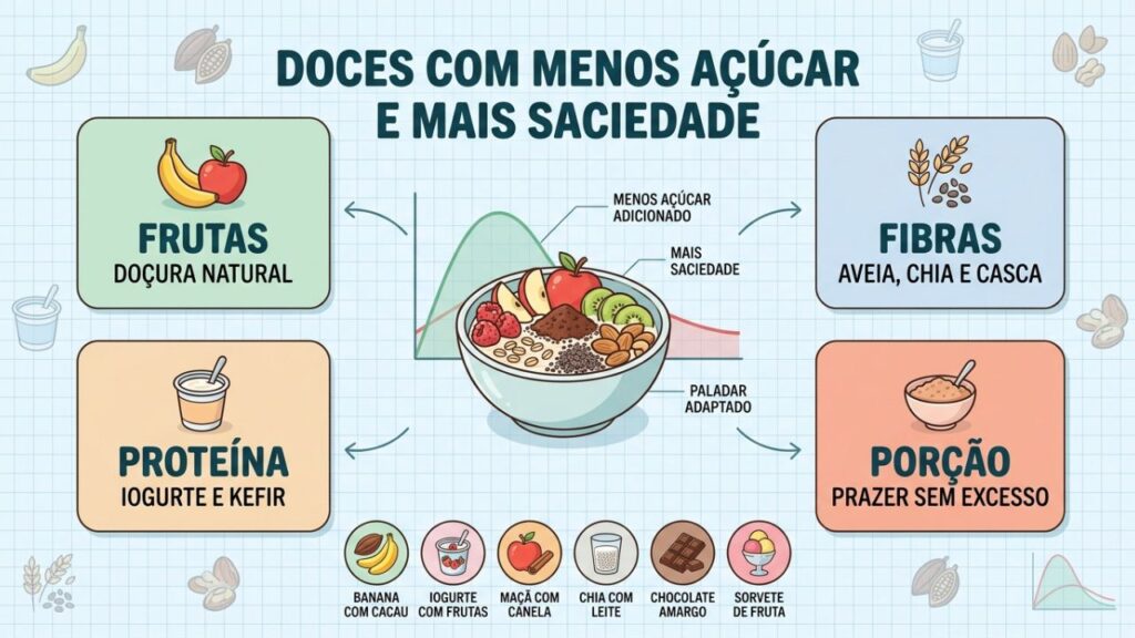 Seis opções doces equilibram sabor, saciedade e controle do açúcar.