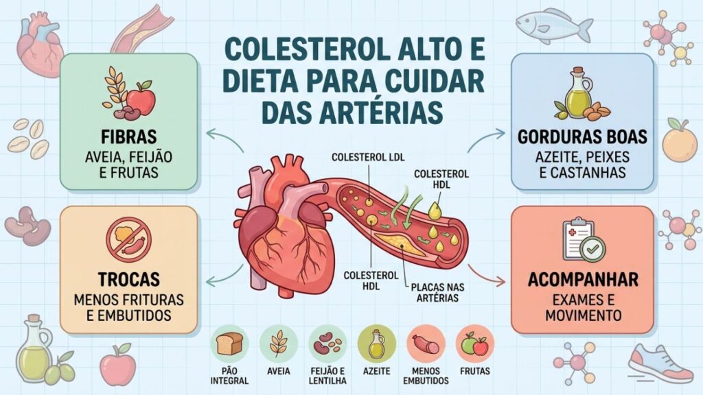 Seis escolhas alimentares favorecem LDL menor e artérias mais saudáveis.