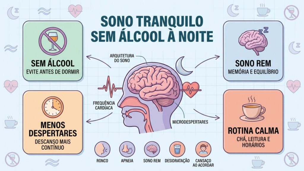 Quatro cuidados explicam como evitar álcool melhora o sono noturno.