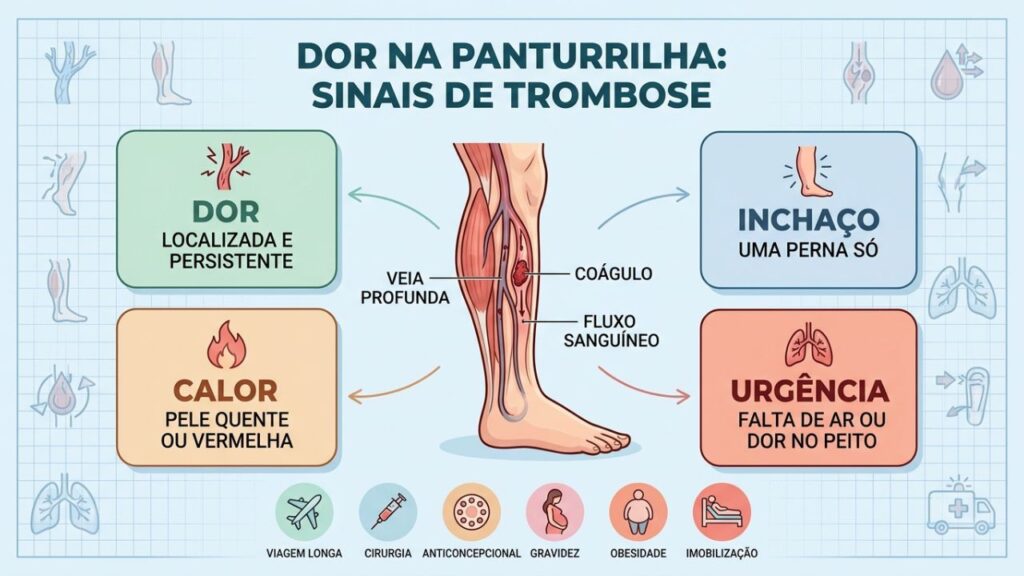 Dor, inchaço, calor e falta de ar exigem atenção imediata.