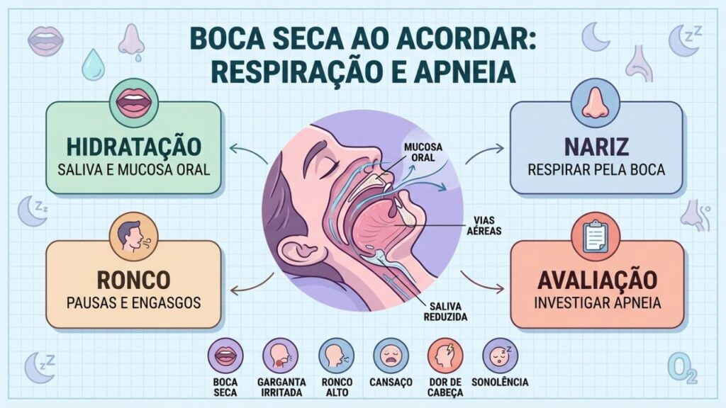 Hidratação, ronco, vias aéreas e avaliação orientam a investigação.