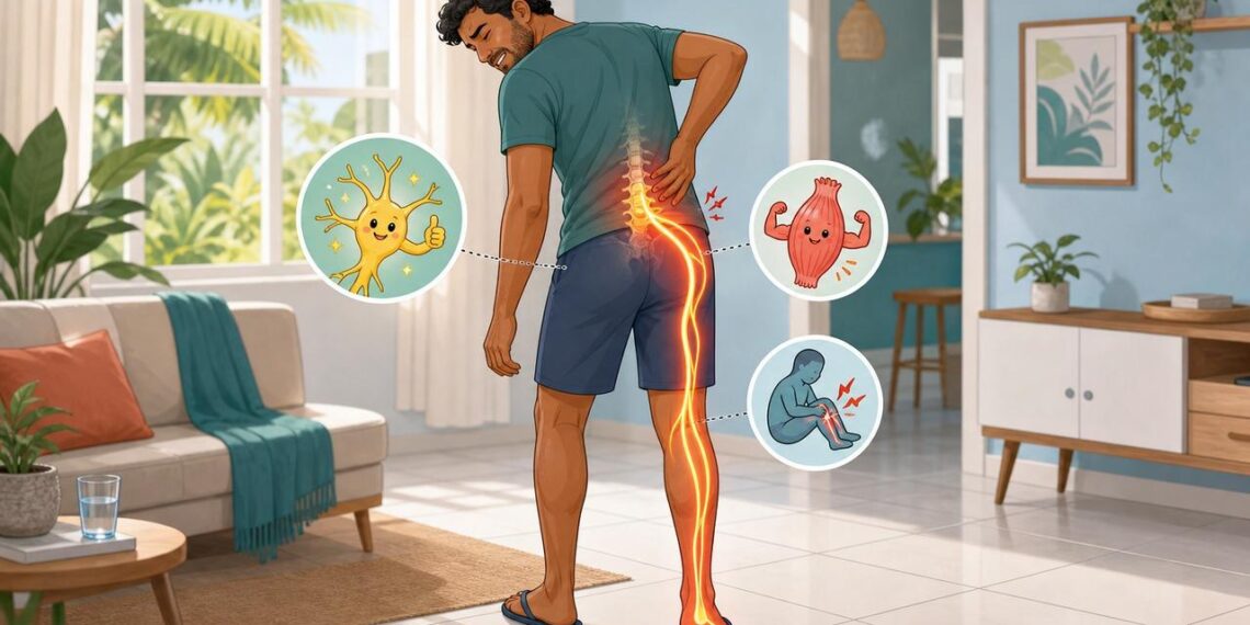 Dor lombar que desce pela perna: a pista que ajuda a diferenciar a ciática de uma dor muscular comum
