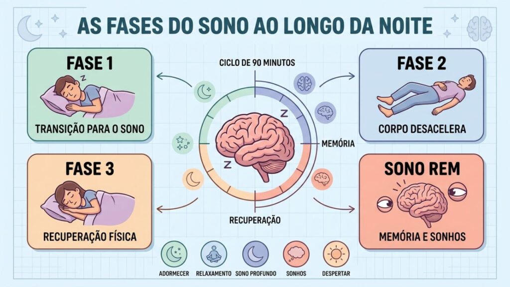 As quatro etapas do sono trabalham juntas para restaurar o organismo.