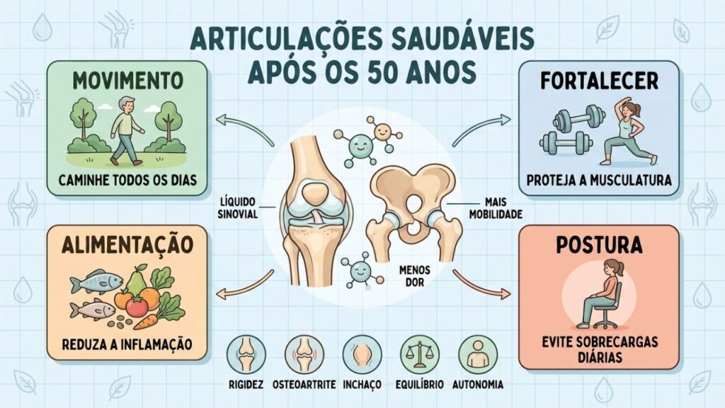 Quatro pilares ajudam a reduzir a dor e proteger as articulações.
