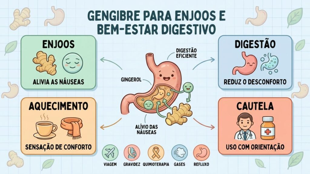 Quatro benefícios do gengibre apoiam a digestão e o bem-estar.