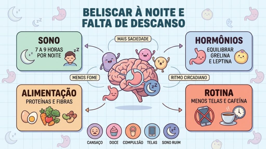 Quatro pilares ajudam a reduzir a fome noturna e restaurar o equilíbrio hormonal.