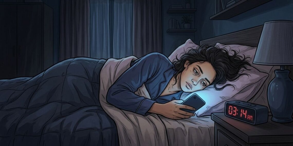 A dificuldade de dormir não se deve apenas à ansiedade, mas também ao uso de telas e luz azul antes de deitar
