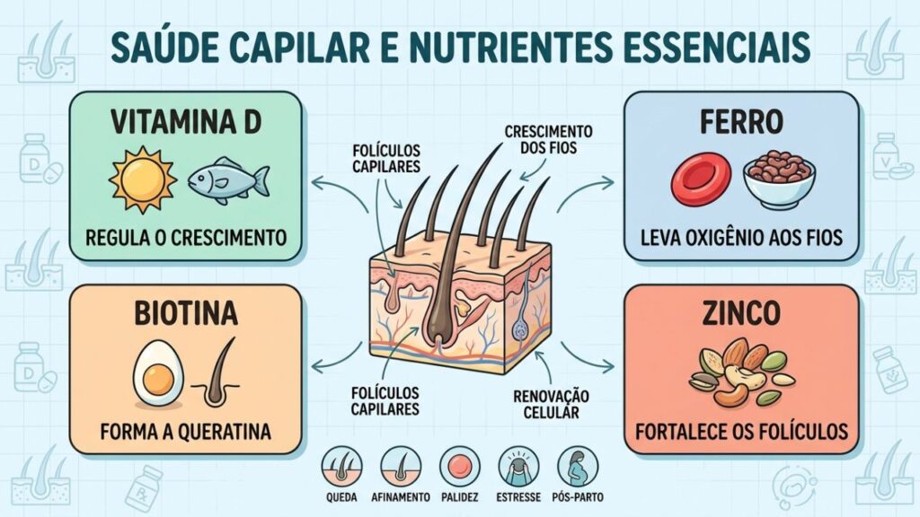 Quatro nutrientes essenciais ajudam a preservar o crescimento capilar