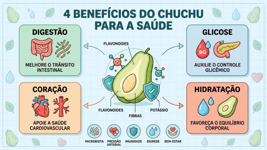 Quatro benefícios mostram como o chuchu ajuda a proteger a saúde.