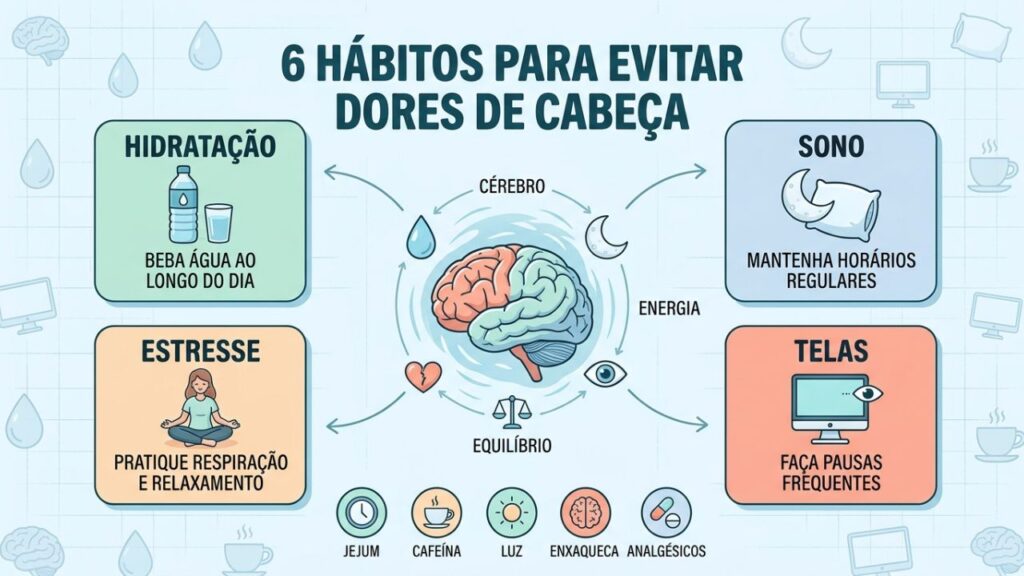 Hidratação, sono e menos estresse ajudam a prevenir crises recorrentes.